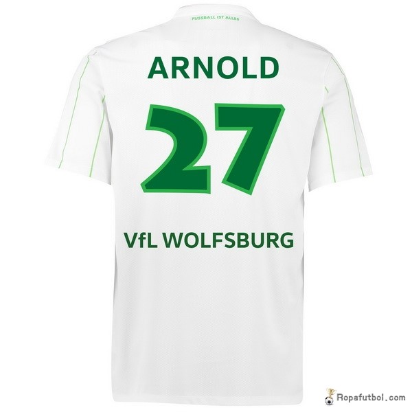 Camiseta VfL Wolfsburgo Replica Segunda Ropa Arnold 2016/17 Blanco